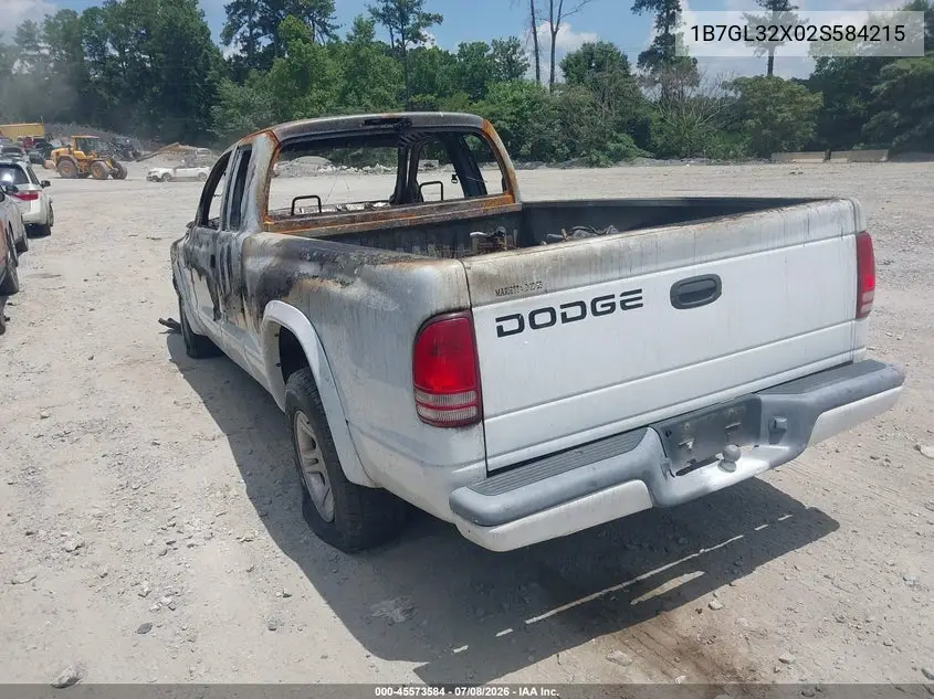2002 Dodge Dakota Sport VIN: 1B7GL32X02S584215 Lot: 45573584