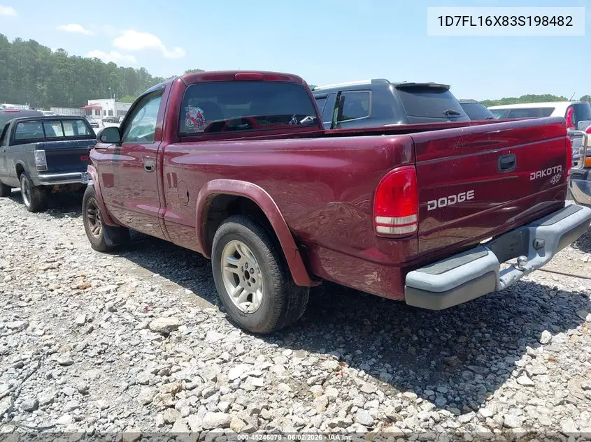 2003 Dodge Dakota VIN: 1D7FL16X83S198482 Lot: 45246078