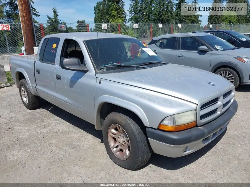 2003 Dodge Dakota Sport/Sxt VIN: 1D7HL38N03S132377 Lot: 45254765