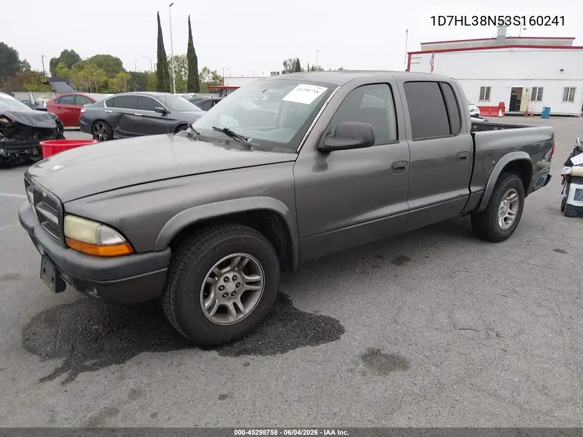 2003 Dodge Dakota Sport/Sxt VIN: 1D7HL38N53S160241 Lot: 45298758