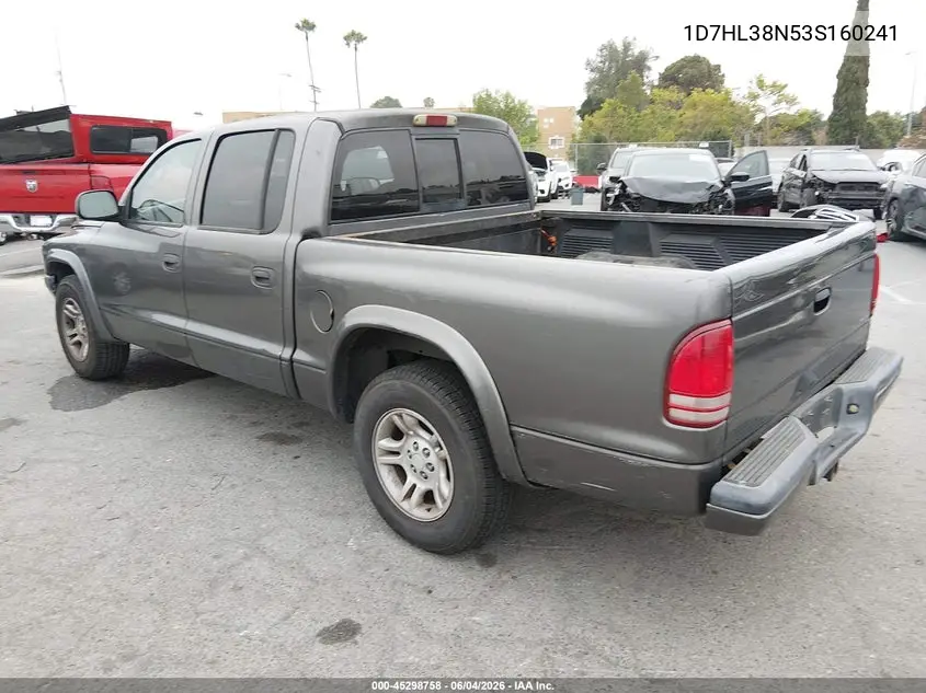 2003 Dodge Dakota Sport/Sxt VIN: 1D7HL38N53S160241 Lot: 45298758