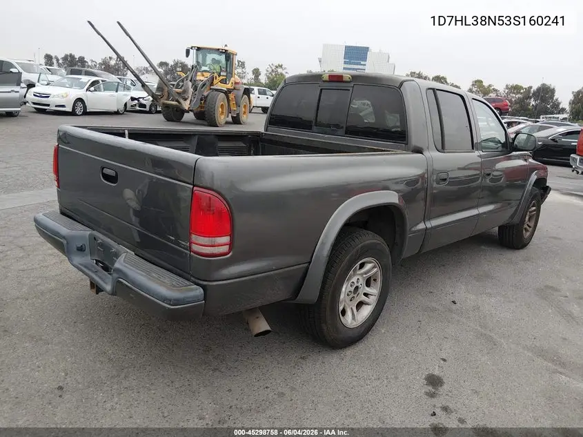 2003 Dodge Dakota Sport/Sxt VIN: 1D7HL38N53S160241 Lot: 45298758