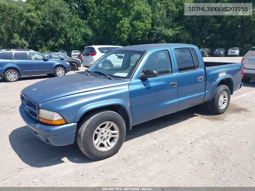 2003 Dodge Dakota Sport/Sxt VIN: 1D7HL38X63S203955 Lot: 45317973