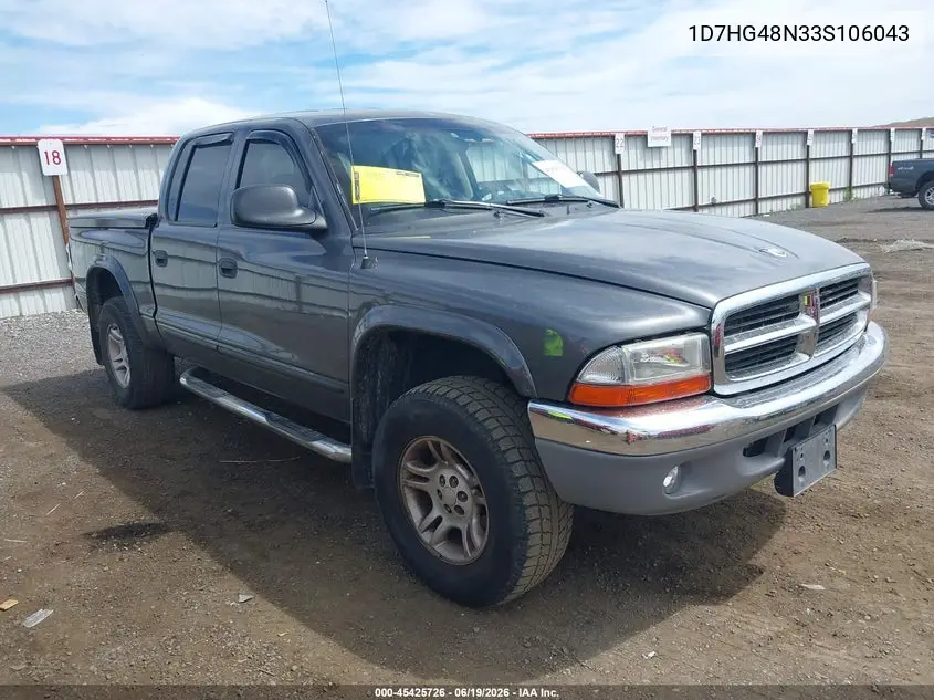 2003 Dodge Dakota Slt VIN: 1D7HG48N33S106043 Lot: 45425726