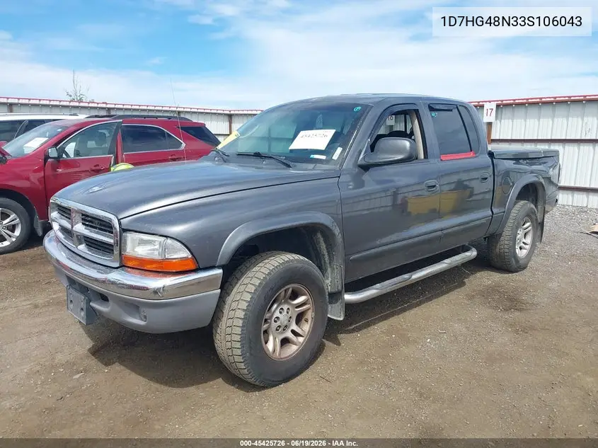 2003 Dodge Dakota Slt VIN: 1D7HG48N33S106043 Lot: 45425726