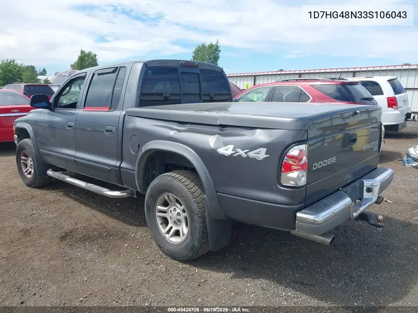 2003 Dodge Dakota Slt VIN: 1D7HG48N33S106043 Lot: 45425726