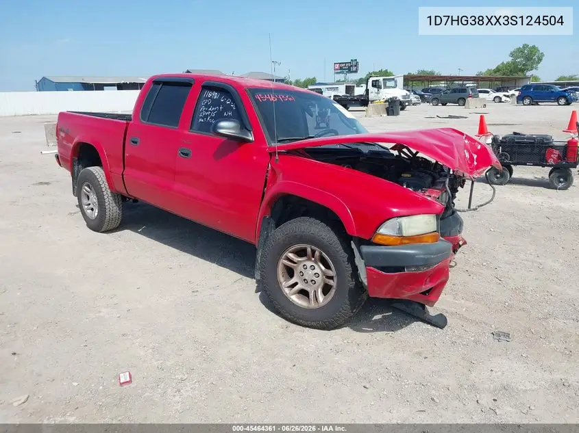 2003 Dodge Dakota Sport/Sxt VIN: 1D7HG38XX3S124504 Lot: 45464361
