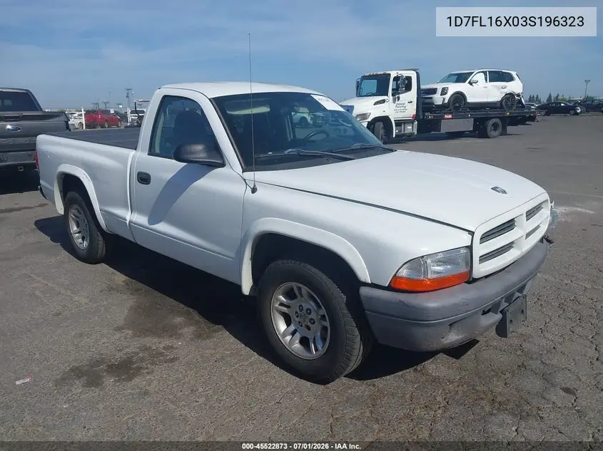 2003 Dodge Dakota VIN: 1D7FL16X03S196323 Lot: 45522873