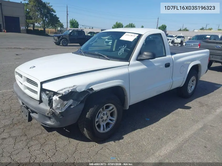2003 Dodge Dakota VIN: 1D7FL16X03S196323 Lot: 45522873