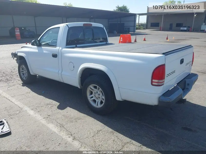 2003 Dodge Dakota VIN: 1D7FL16X03S196323 Lot: 45522873