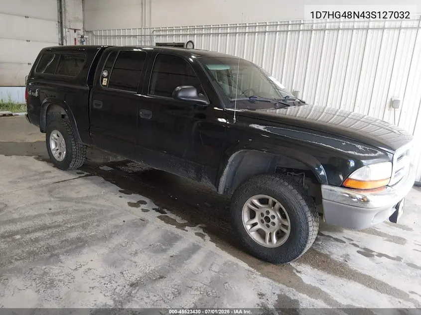 2003 Dodge Dakota Slt VIN: 1D7HG48N43S127032 Lot: 45523430