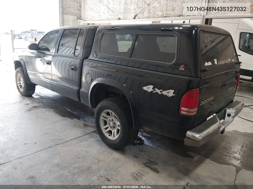 2003 Dodge Dakota Slt VIN: 1D7HG48N43S127032 Lot: 45523430