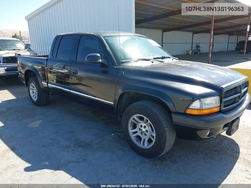 2003 Dodge Dakota Sport/Sxt VIN: 1D7HL38N13S196363 Lot: 45524132
