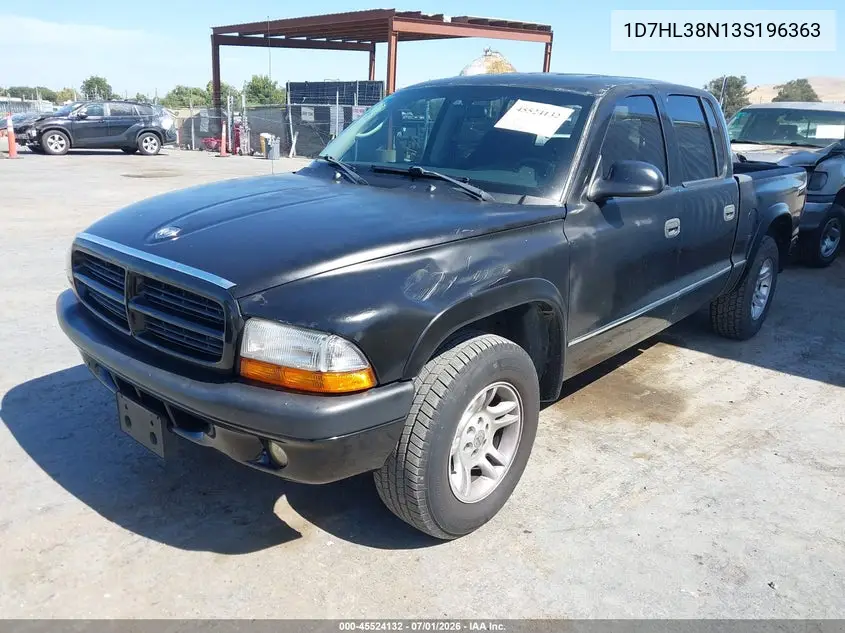 2003 Dodge Dakota Sport/Sxt VIN: 1D7HL38N13S196363 Lot: 45524132