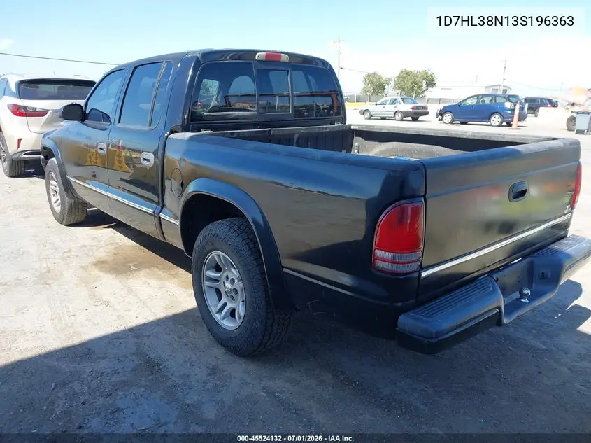 2003 Dodge Dakota Sport/Sxt VIN: 1D7HL38N13S196363 Lot: 45524132