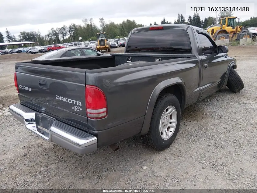 2003 Dodge Dakota VIN: 1D7FL16X53S184488 Lot: 45528896