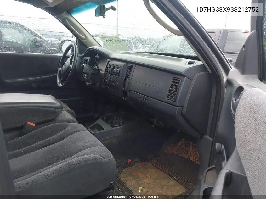 2003 Dodge Dakota Sport/Sxt VIN: 1D7HG38X93S212752 Lot: 45530101
