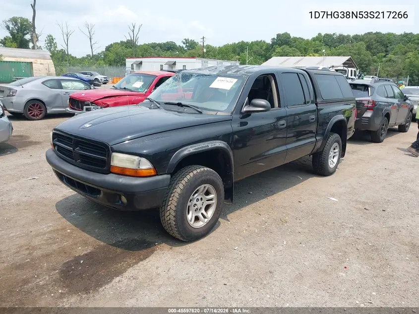 2003 Dodge Dakota Sport/Sxt VIN: 1D7HG38N53S217266 Lot: 45597620