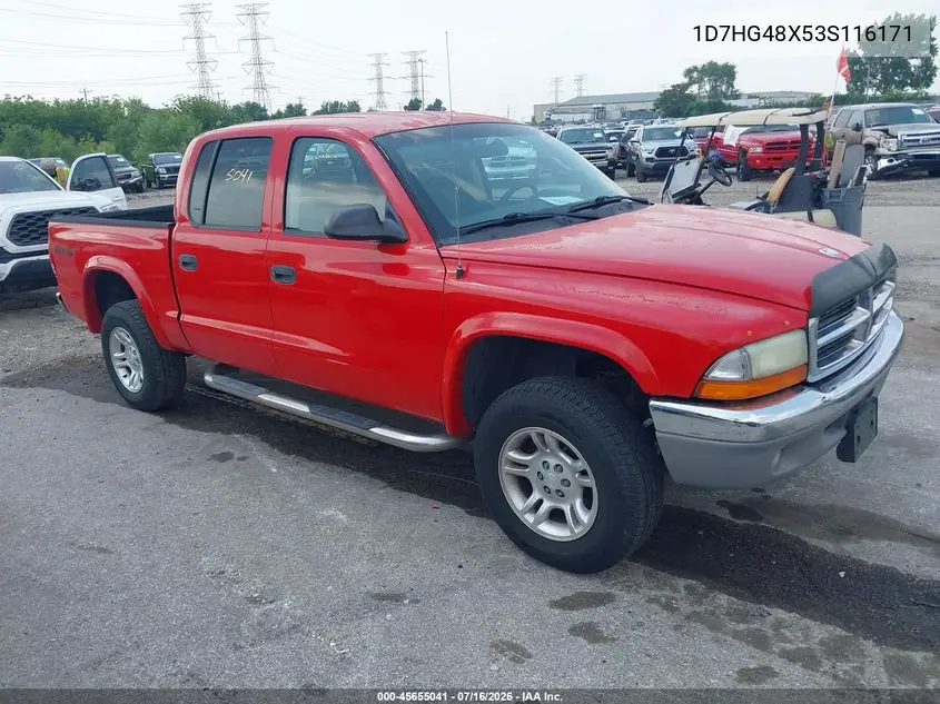 2003 Dodge Dakota Slt VIN: 1D7HG48X53S116171 Lot: 45655041