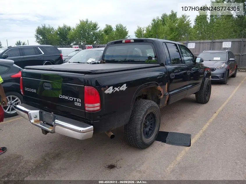 2004 Dodge Dakota Slt VIN: 1D7HG48N24S774305 Lot: 45328313