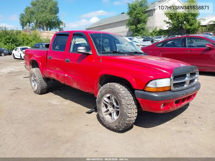 2004 Dodge Dakota Sport/Sxt VIN: 1D7HG38N34S538871 Lot: 45479310