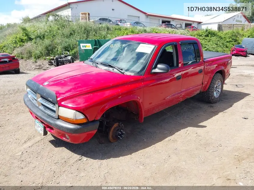 2004 Dodge Dakota Sport/Sxt VIN: 1D7HG38N34S538871 Lot: 45479310