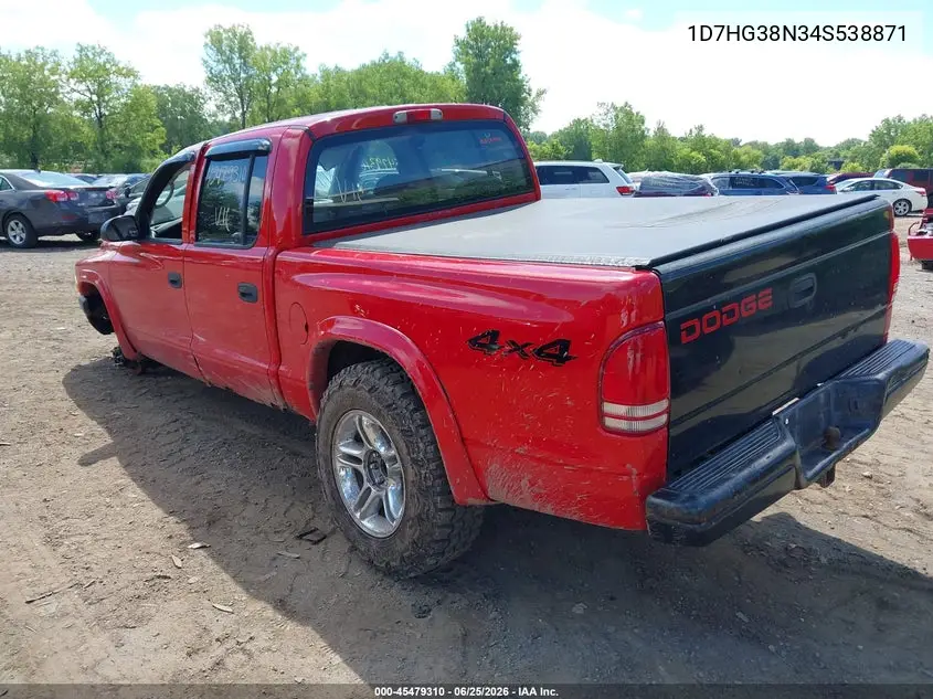 2004 Dodge Dakota Sport/Sxt VIN: 1D7HG38N34S538871 Lot: 45479310
