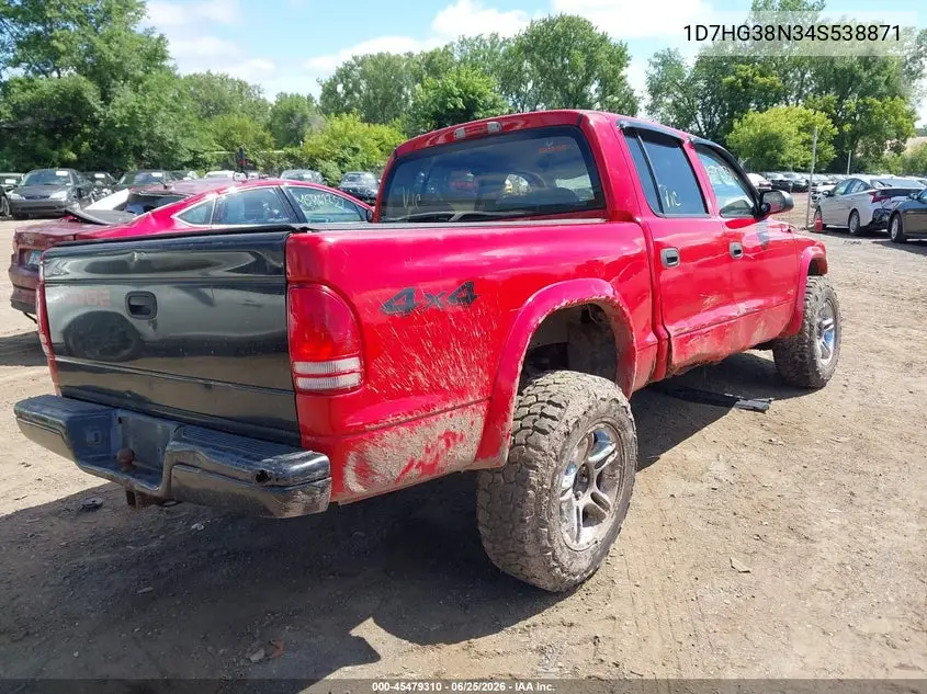 2004 Dodge Dakota Sport/Sxt VIN: 1D7HG38N34S538871 Lot: 45479310