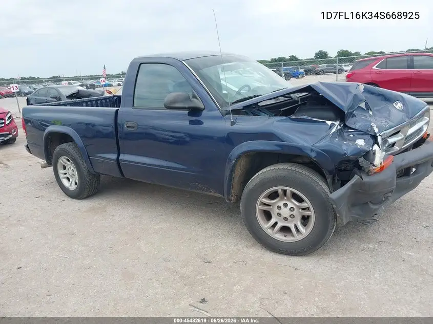 2004 Dodge Dakota VIN: 1D7FL16K34S668925 Lot: 45482619