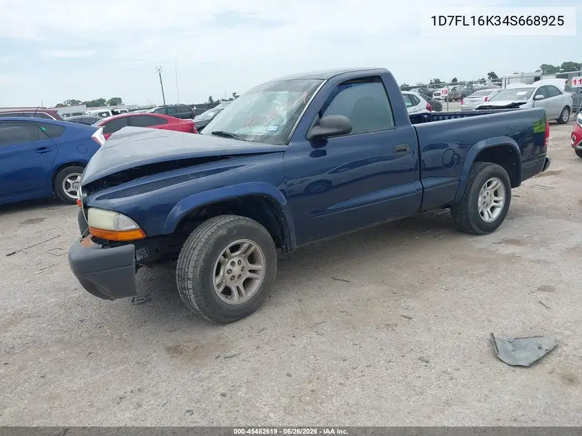 2004 Dodge Dakota VIN: 1D7FL16K34S668925 Lot: 45482619