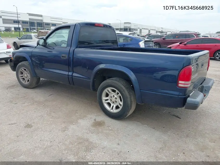 2004 Dodge Dakota VIN: 1D7FL16K34S668925 Lot: 45482619