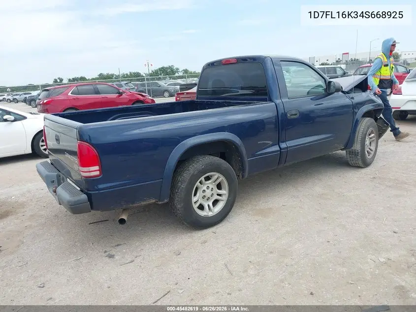 2004 Dodge Dakota VIN: 1D7FL16K34S668925 Lot: 45482619