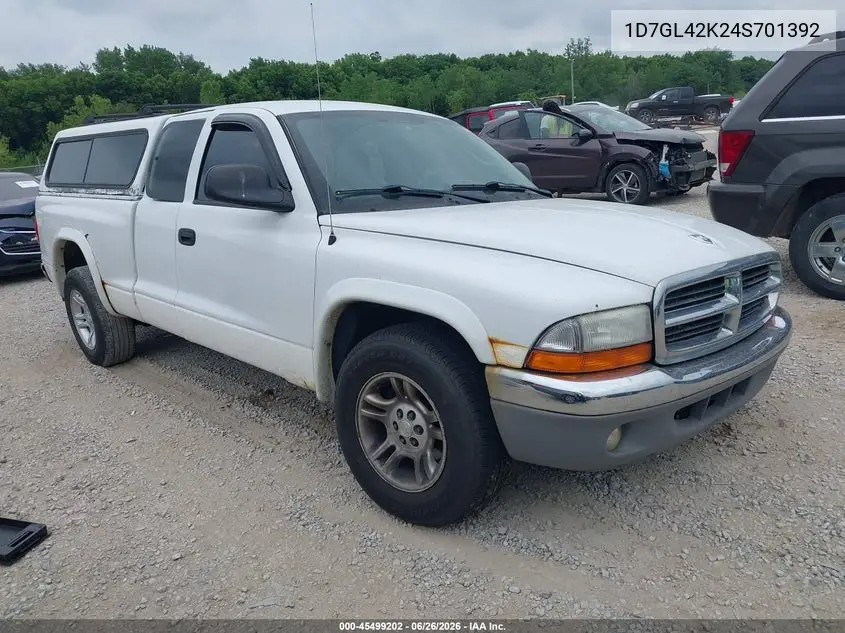 2004 Dodge Dakota Slt VIN: 1D7GL42K24S701392 Lot: 45499202