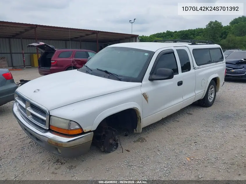 2004 Dodge Dakota Slt VIN: 1D7GL42K24S701392 Lot: 45499202