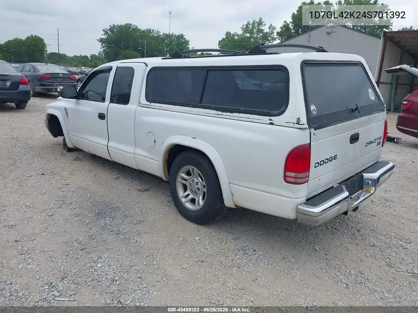 2004 Dodge Dakota Slt VIN: 1D7GL42K24S701392 Lot: 45499202