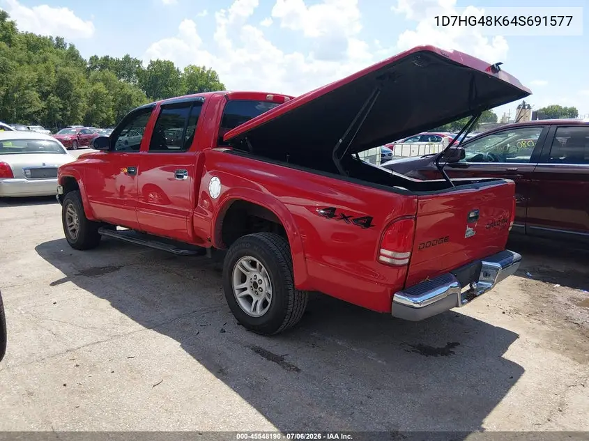 2004 Dodge Dakota Slt VIN: 1D7HG48K64S691577 Lot: 45548190
