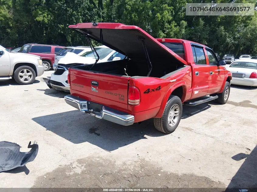 2004 Dodge Dakota Slt VIN: 1D7HG48K64S691577 Lot: 45548190