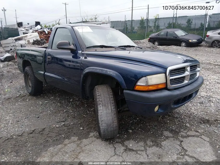 2004 Dodge Dakota Sport VIN: 1D7GG36K84S700627 Lot: 45551960