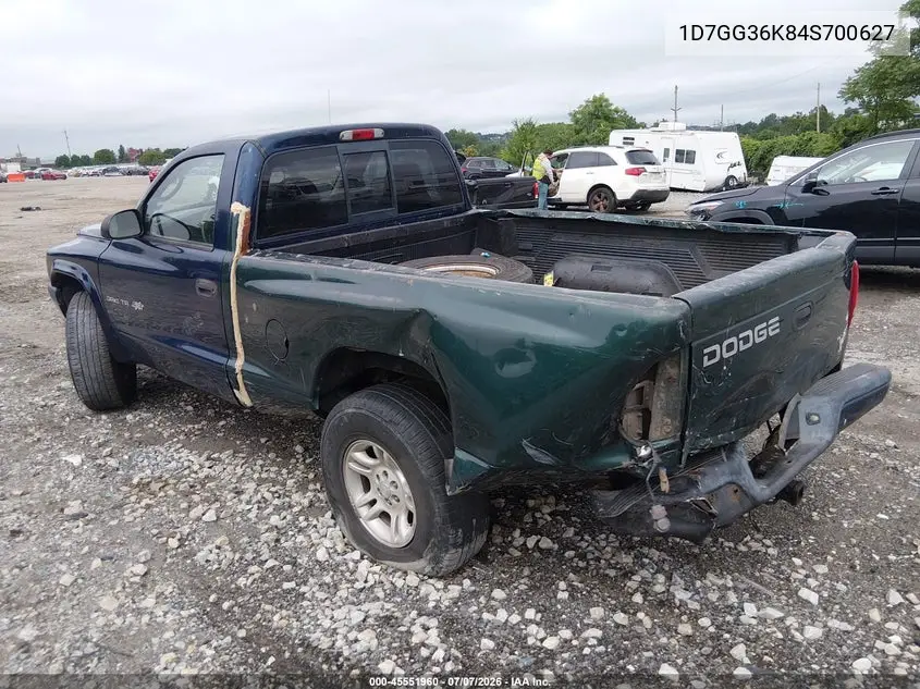 2004 Dodge Dakota Sport VIN: 1D7GG36K84S700627 Lot: 45551960