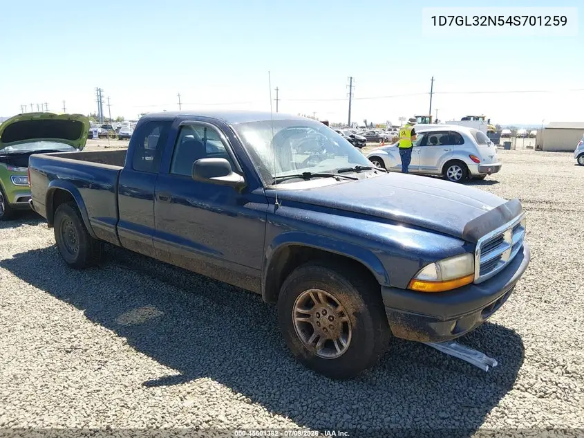2004 Dodge Dakota Sport VIN: 1D7GL32N54S701259 Lot: 45601382