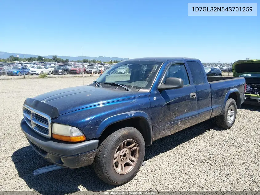 2004 Dodge Dakota Sport VIN: 1D7GL32N54S701259 Lot: 45601382
