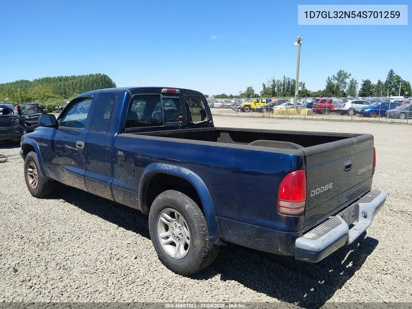 2004 Dodge Dakota Sport VIN: 1D7GL32N54S701259 Lot: 45601382