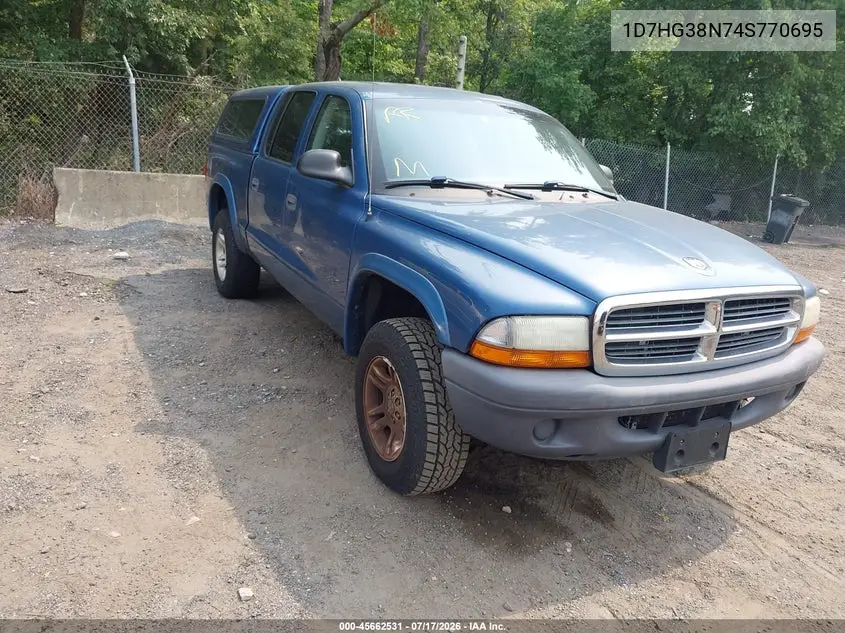 2004 Dodge Dakota Sport/Sxt VIN: 1D7HG38N74S770695 Lot: 45662531