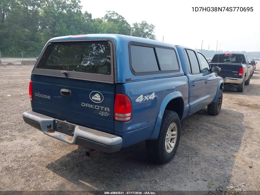 2004 Dodge Dakota Sport/Sxt VIN: 1D7HG38N74S770695 Lot: 45662531