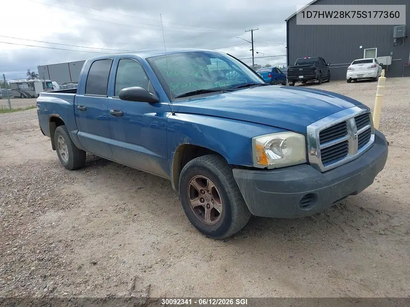 2005 Dodge Dakota Quad/St VIN: 1D7HW28K75S177360 Lot: 30092341