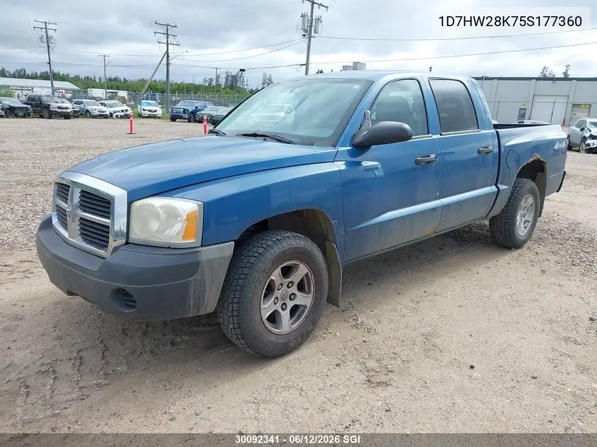 2005 Dodge Dakota Quad/St VIN: 1D7HW28K75S177360 Lot: 30092341