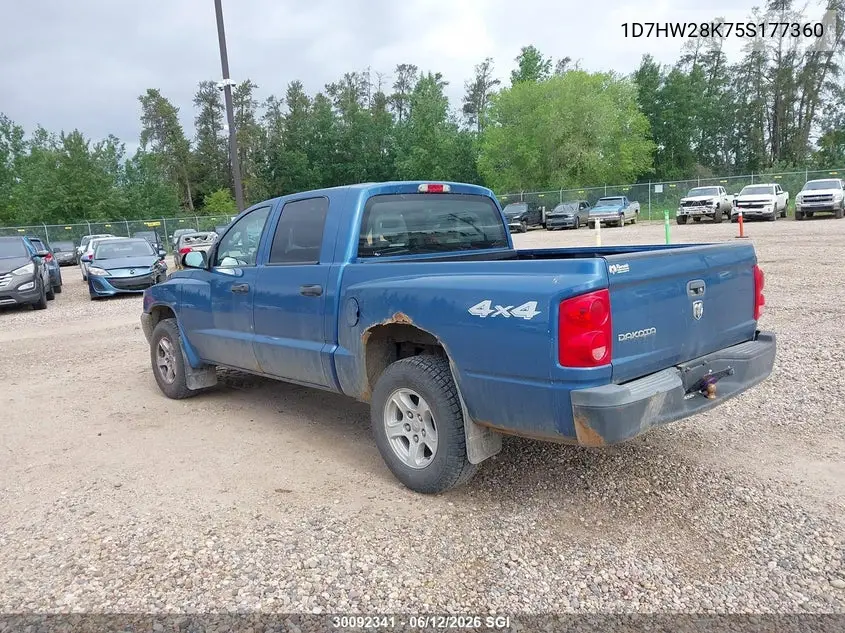 2005 Dodge Dakota Quad/St VIN: 1D7HW28K75S177360 Lot: 30092341