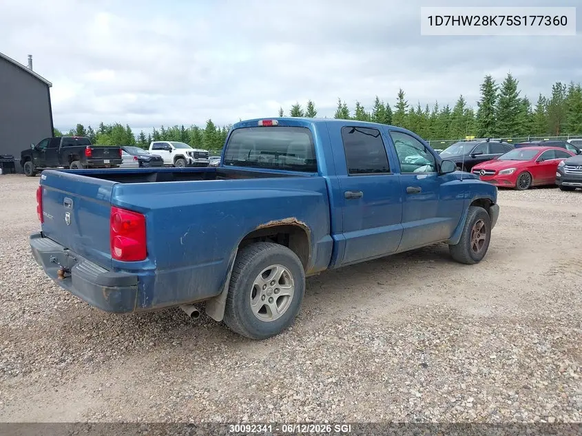 2005 Dodge Dakota Quad/St VIN: 1D7HW28K75S177360 Lot: 30092341