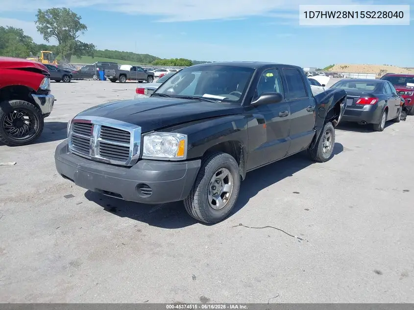 2005 Dodge Dakota St VIN: 1D7HW28N15S228040 Lot: 45374515