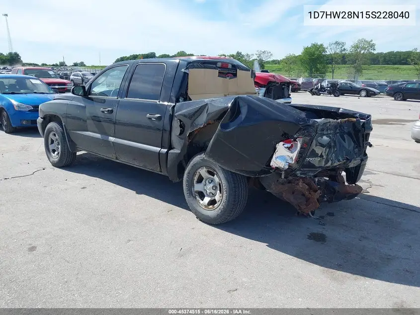 2005 Dodge Dakota St VIN: 1D7HW28N15S228040 Lot: 45374515